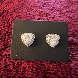 Cubic zirconia sterling Silver stud earrings